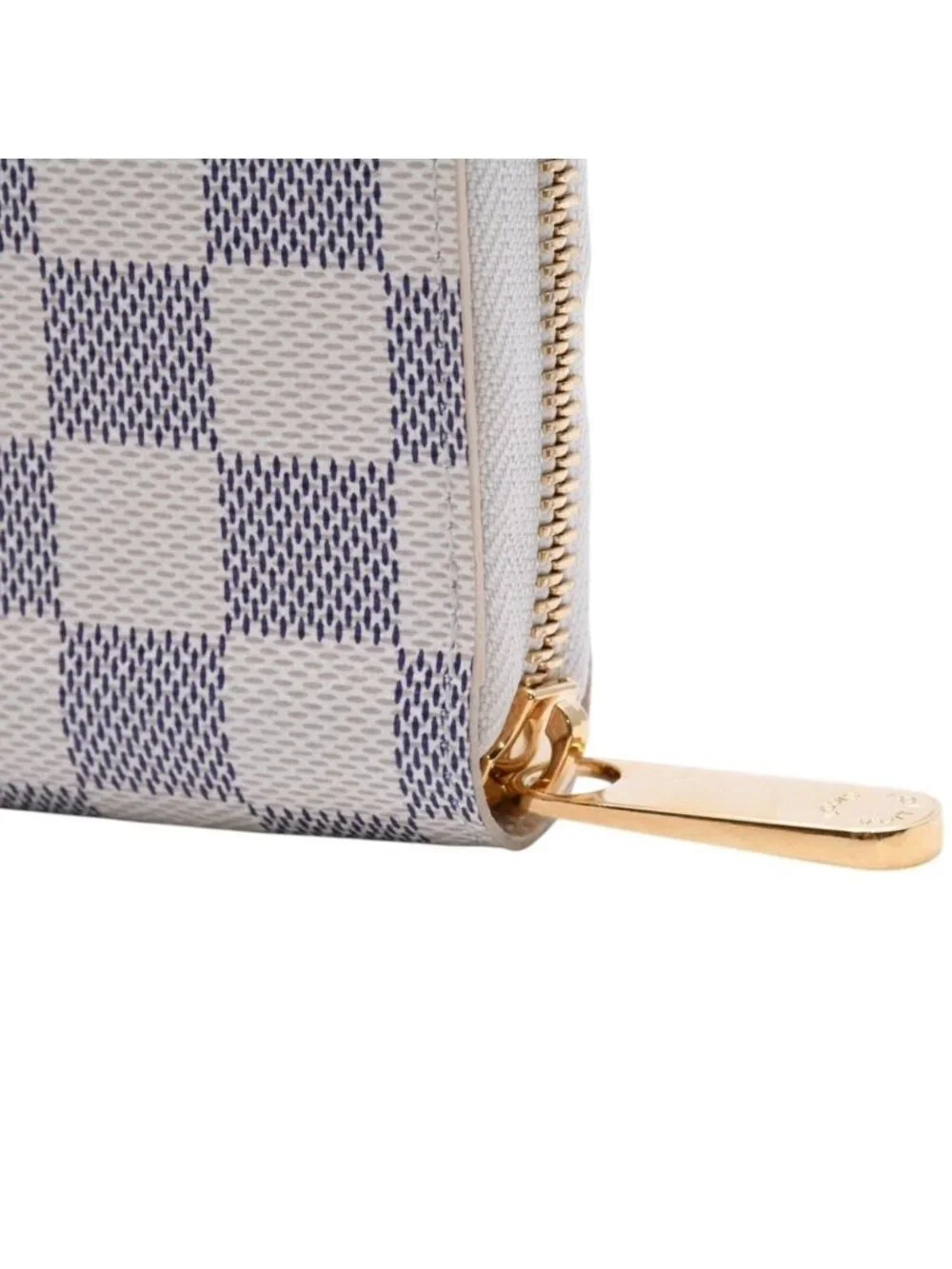 Louis Vuitton Damier Azur Zippy Wallet Ivory Black Round